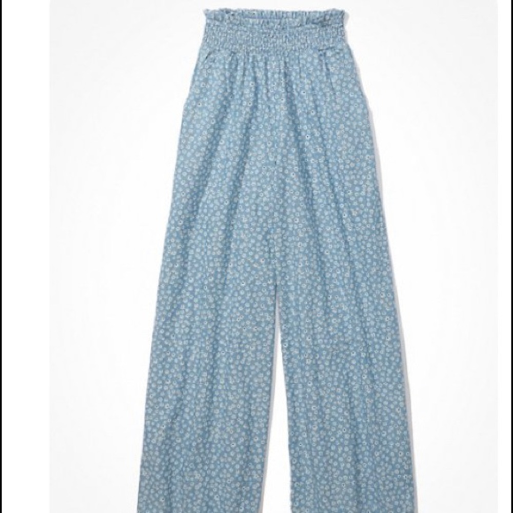 Aerie smoked wide leg pants